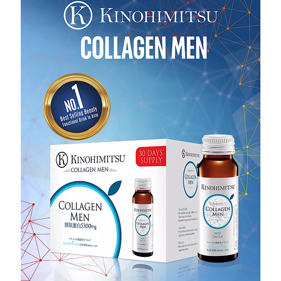 NƯỚC UỐNG KINOHIMITSU ĐẸP DA, KINOHIMITSU COLLAGEN MEN